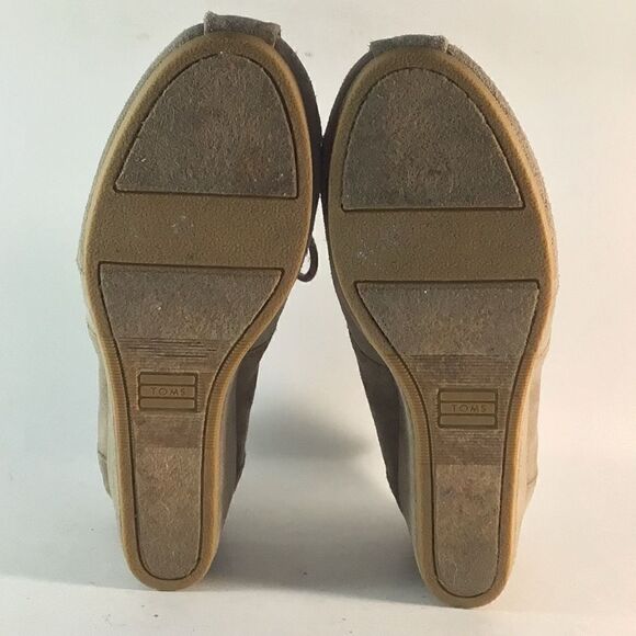 Toms womens suede desert wedge ankle booties brown size 7 300612 - Picture 7 of 8